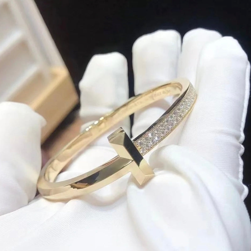 T1 Wide Diamond Hinged Bangle