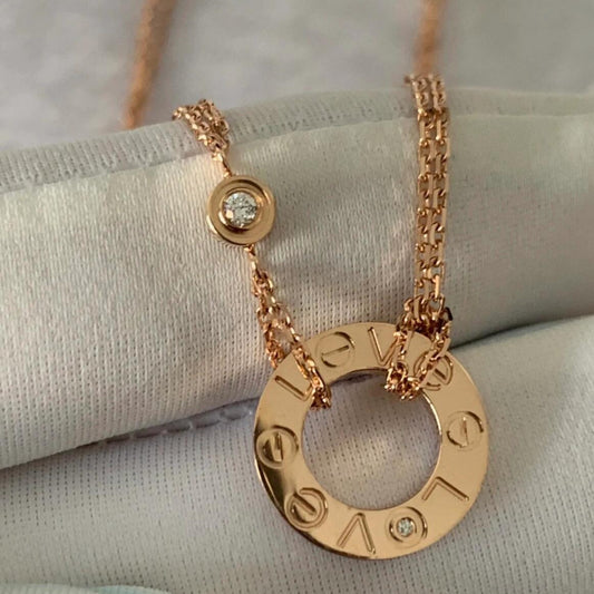 V gold 18K high version LOVE necklace