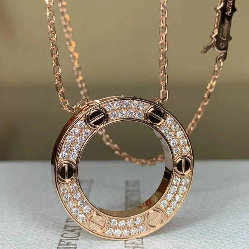 V gold 18K high version LOVE necklace