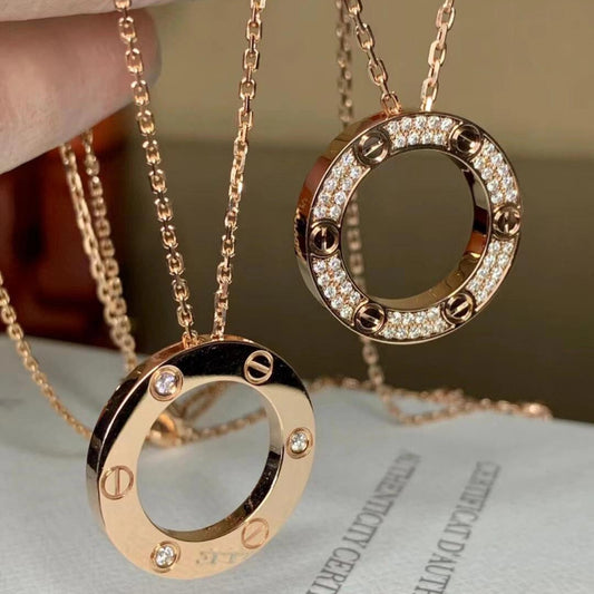 V gold 18K high version LOVE necklace