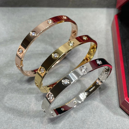 18K love bracelet 10 diamonds classic model