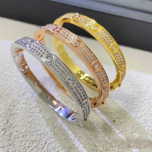 18K love bracelet classic model 3 rows diamond