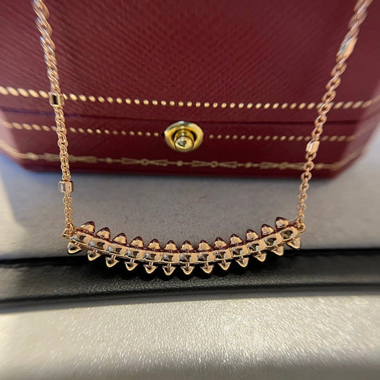V gold 18K rivet necklace medium mold diamond